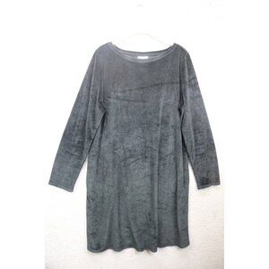 Pure Jill Black Long Sleeve Velour Dress-Medium-Pima Cotton-Whimsigoth-Witchy
